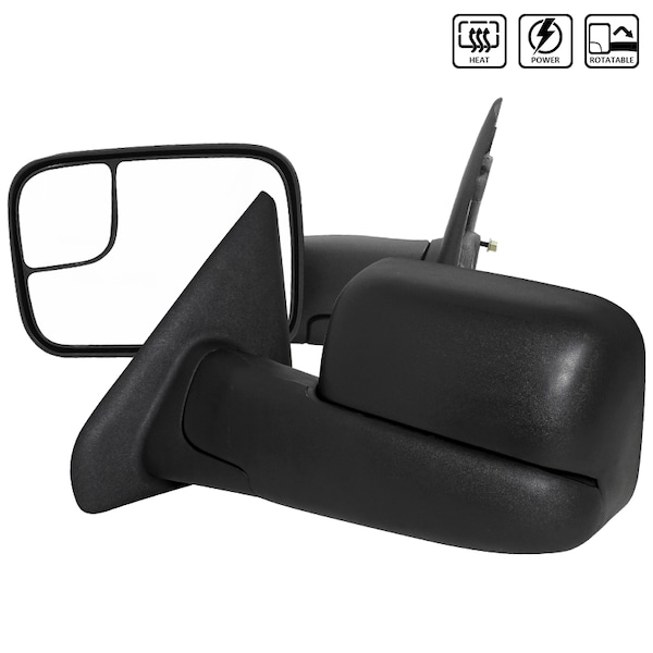 Spec-D Tuning 02-08 Dodge Ram 02-08 Dodge Ram Towing Mirrors - Power RMX-RAM02H-P-FS - main